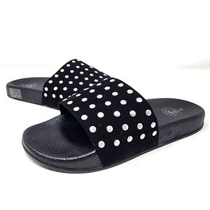 Black Polka Dot Slides / Sandals